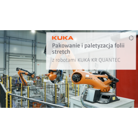 Roboty KUKA pakują i paletyzują rolki z folią stretch w firmie Efekt Plus