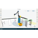 wizualizacja stacji pick&place w programie UR Studio