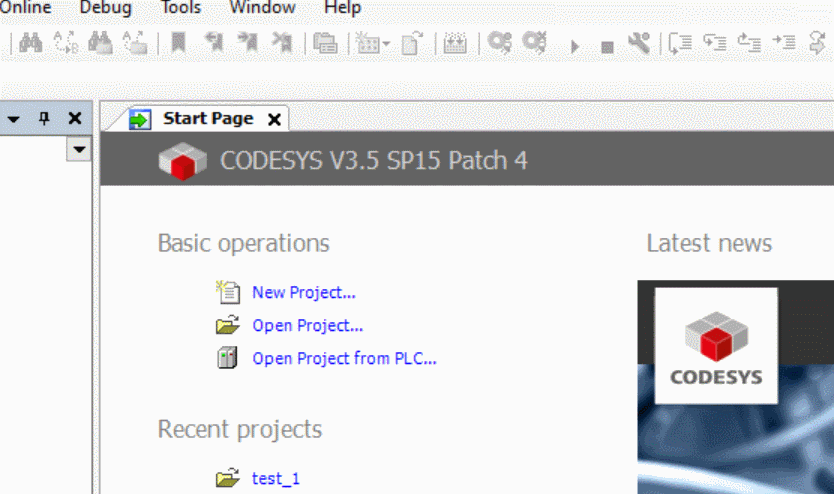 Otwieranie Package Manager w Codesys, źródło: ASTOR