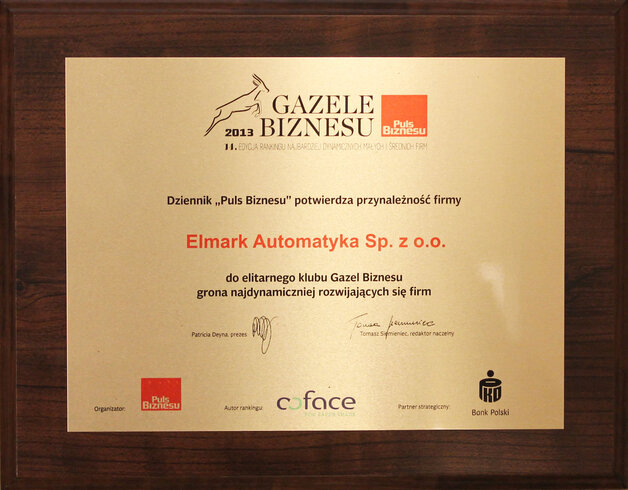 Elmark Automatyka Gazelą Biznesu 2013