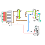 Typowa aplikacja chłodnicza i miejsce detekcji po stronie wtórnej z wykorzystaniem detektorów JUMO