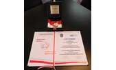 Certyfikat Złota Gwiazda Lider bezpieczeństwa państwa dla dr inż. Piotra Szynkarczyka, dyrektora Łukasiewicz - PIAP
