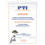 Dyplom Polskiego Towarzystwa Informatycznego PTI dla profesora Janusza Kacprzyka