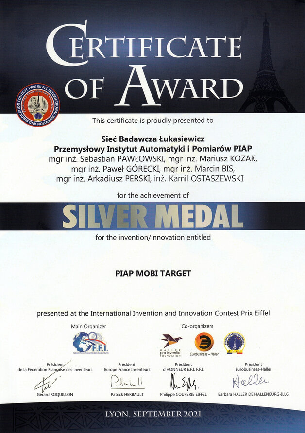 Srebrny Medal targów technologicznych Global Industrie w Lyonie 2021 dla PIAP Mobi Target