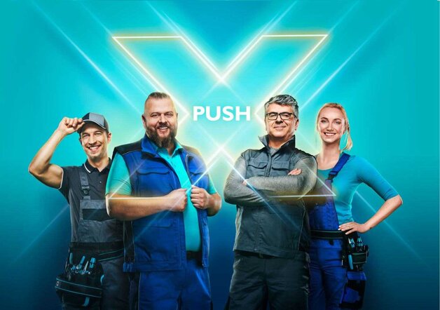 Rysunek 1: Technologia Push-X skraca czas instalacji i przyspiesza proces okablowania.