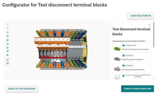 Rys. 6: Listwy zaciskowe wraz ze wszystkimi wymaganymi akcesoriami są konfigurowane i dokumentowane w konfiguratorze w sposób przyjazny dla klienta.