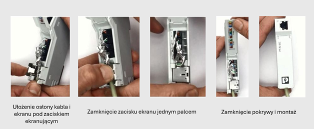 Fot.1. Ethernetowy panel krosowniczy – sposób podłączenia kabla