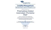 2012 Certyfikat Wiarygodności Ogólnopolskiego Programu Wiarygodna Firma
