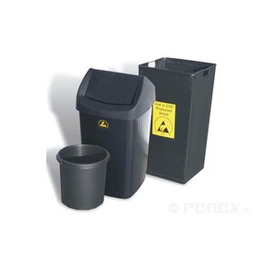 Polipropylenowy kosz na śmieci ESD – pojemność 17 l, 60 l lub 120 l