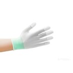 Rękawiczki antystatyczne ESD – białe, z warstwą antypoślizgową na palcach