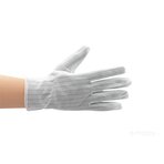Rękawiczki antystatyczne ESD – poliester, białe, z kropkowaną warstwą antypoślizgową na dłoni