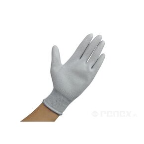 Rękawiczki antystatyczne ESD – szare, z pełną warstwą antypoślizgową na dłoni