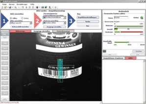 Aktualny obraz w obszarze detekcji, widziany na monitorze w interfejsie użytkownika oprogramowania ConVIS