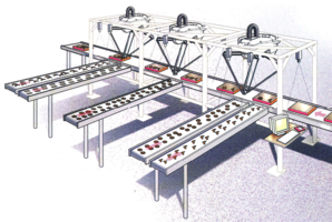 Fot. 2. Robot typu Delta:c) Linia paczkowania czekoladek z robotami Delta
