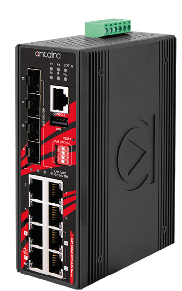 Przemysłowy zarządzalny switch Ethernet z portami PoE++ (90 W/Port)