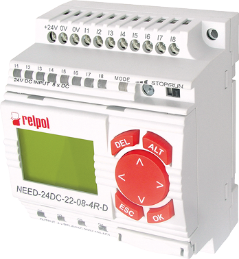 Przekaźnik programowalny serii NEED firmy Relpol, polecany do aplikacji automatyki budynkowej