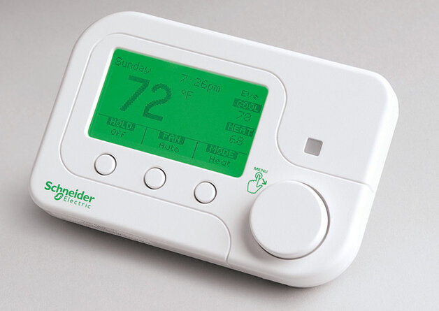 Wyświetlacz z interfejsem użytkownika, przygotowany na potrzeby automatyki domowej przez firmę Schneider Electric