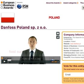 Konkurs European Business Awards – zagłosuj na Danfoss Poland 