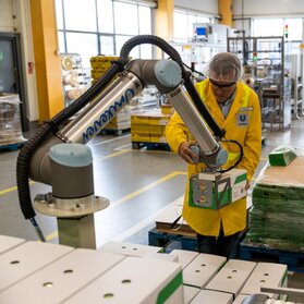 W fabryce Unilever w Katowicach coboty przyspieszają proces paletyzacji
